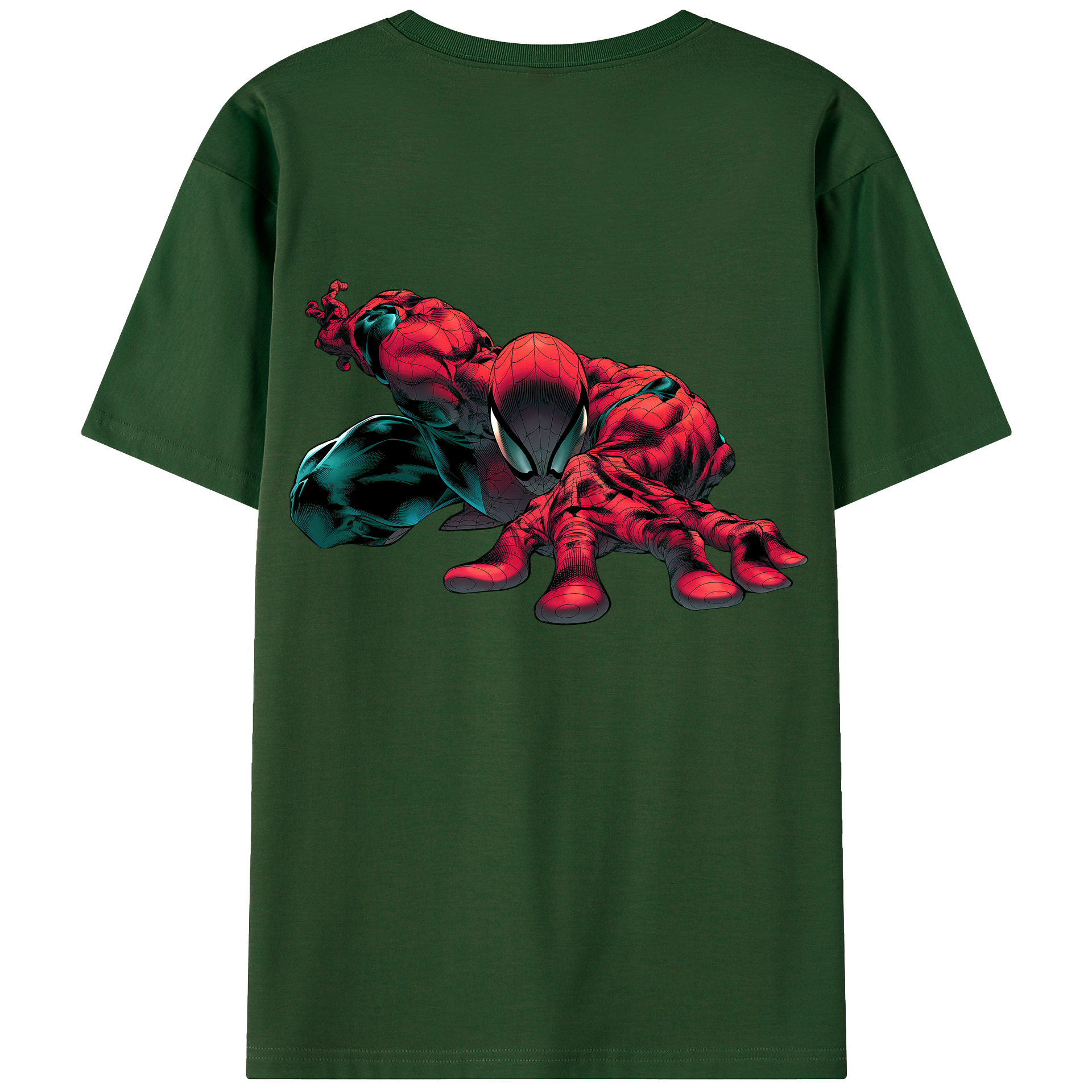 （画像用） Spider Man スパイダーマン 綿100％半袖Tシャツ（背面プリント）